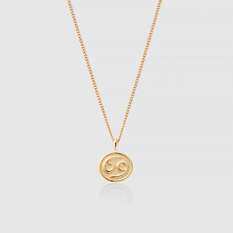 custom nameplate pendant necklace-Cancer (Gold)