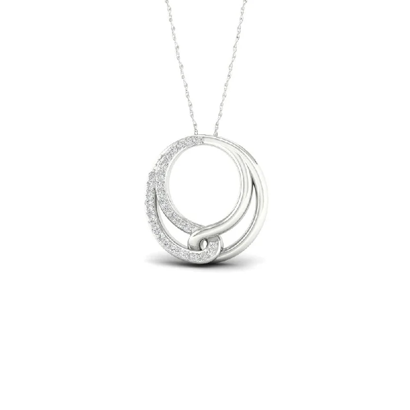 moon and star charm necklace-De Couer 10k White Gold 1/10ct TDW Diamond Infinity Necklace