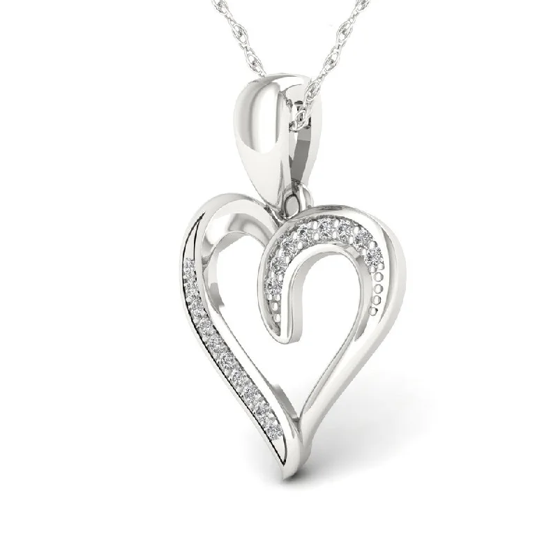 custom family birthstone necklace for mom-De Couer 10K White Gold 1/20ct TDW Diamond Necklace