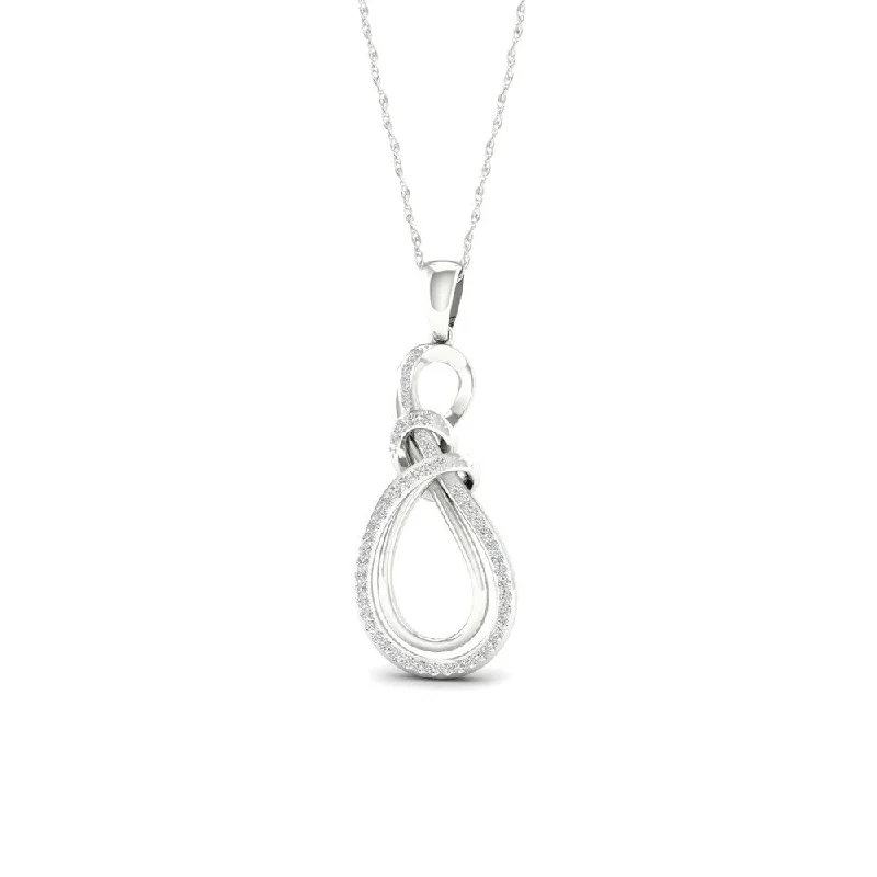 vintage gemstone necklace for women-De Couer 10k White Gold 1/6ct TDW Diamond Infinity Necklace