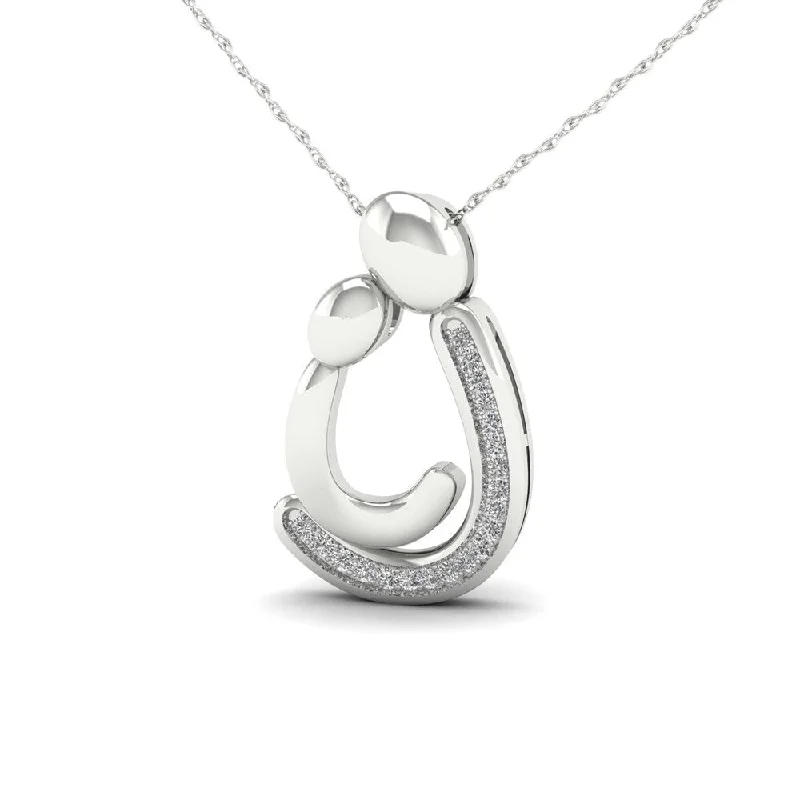 moon and star charm necklace-De Couer IGI Certified 1/20ct TDW Diamond Motherly Love Necklace - White