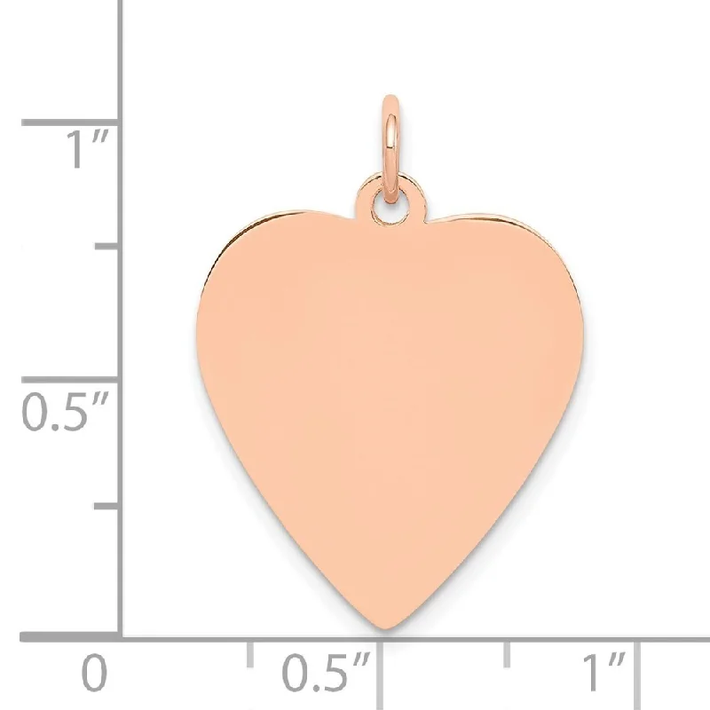 heart pendant necklace for anniversary-Diamond2Deal 14K Rose Gold Heart Disc Pendant (L- 27 mm, W- 19 mm)