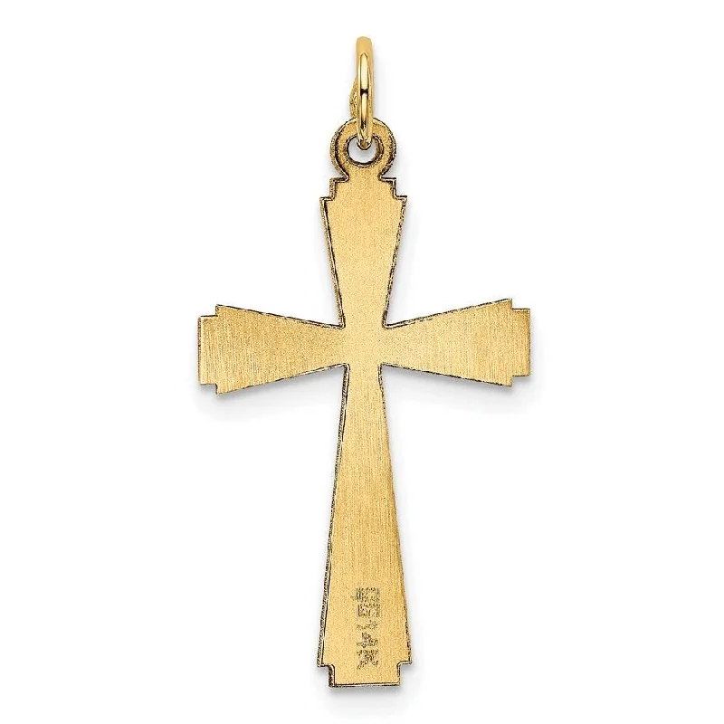 minimalistic chain necklace-Diamond2Deal 14K Yellow Gold Cross Charm, (W- 15 mm, L- 29 mm)