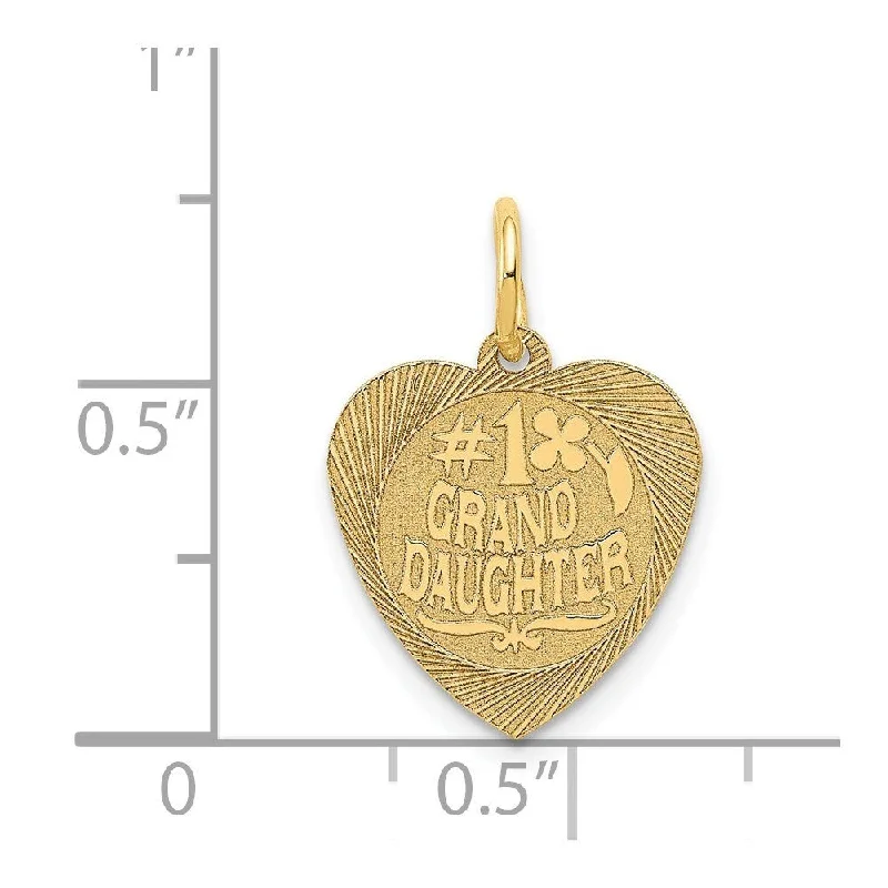 personalized name necklace for couple-Diamond2Deal 14K Yellow Gold Number 1 Granddaughter Pendant (L- 18 mm, W- 14 mm)