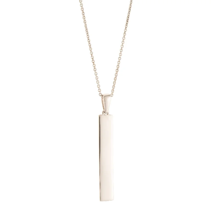 men’s gold chain necklace-Galway Crystal Plain Bar Sterling Silver Pendant