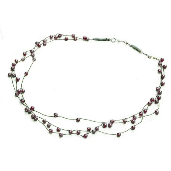 men’s gold chain necklace-Handmade Multi-gemstone 'Siamese Cranberry' Necklace (Thailand)