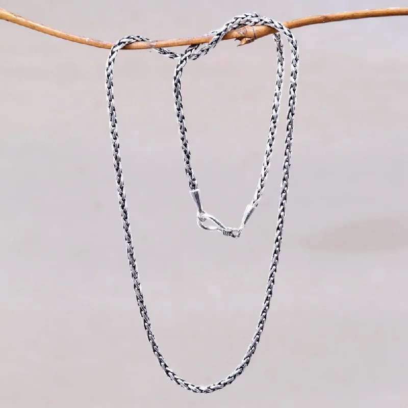 celestial moonstone necklace for men-Handmade Sterling Silver 'Ancient Wheat' Necklace (Indonesia)