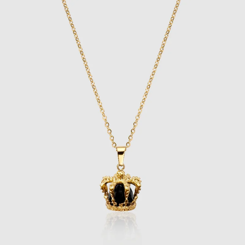 custom gold chain necklace for women-King's Crown (Gold)