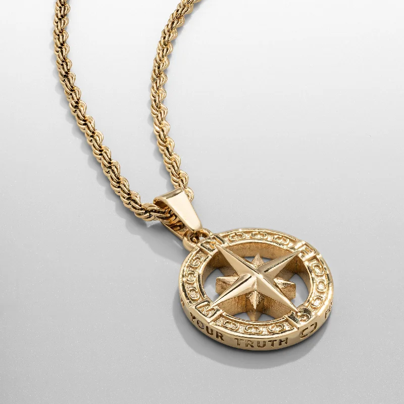 layered chain heart necklace-North Star (Gold)