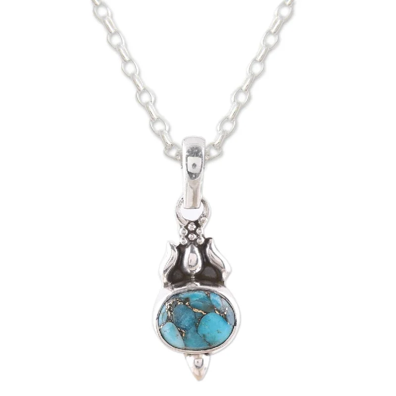 moonstone pendant necklace for women-NOVICA Eden Promise, Sterling silver pendant necklace