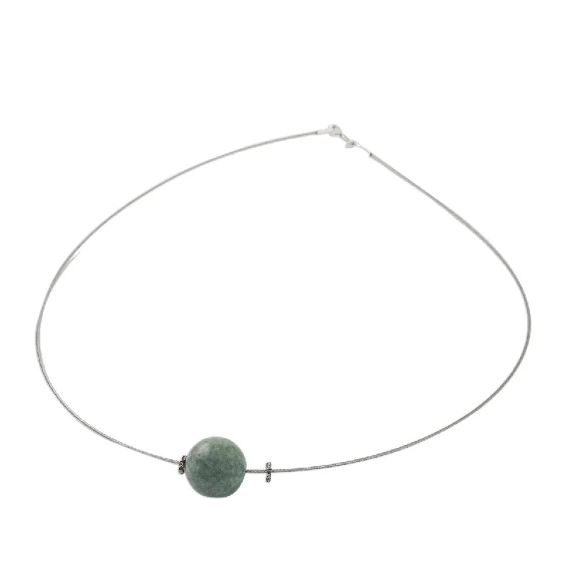 long sterling silver pendant necklace-NOVICA Trajectory, Jade pendant necklace