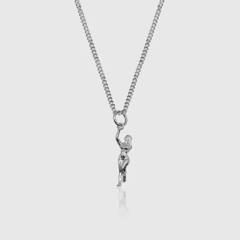 personalized mother’s day necklace-Pin-Up (Silver)