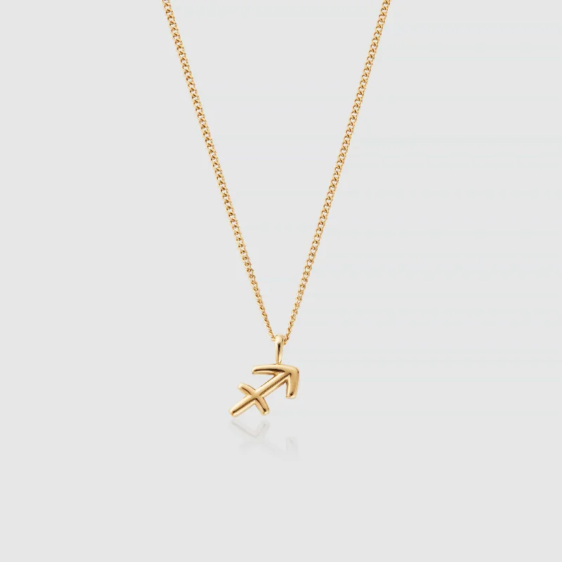 celestial moon necklace for women-Sagittarius (Gold)