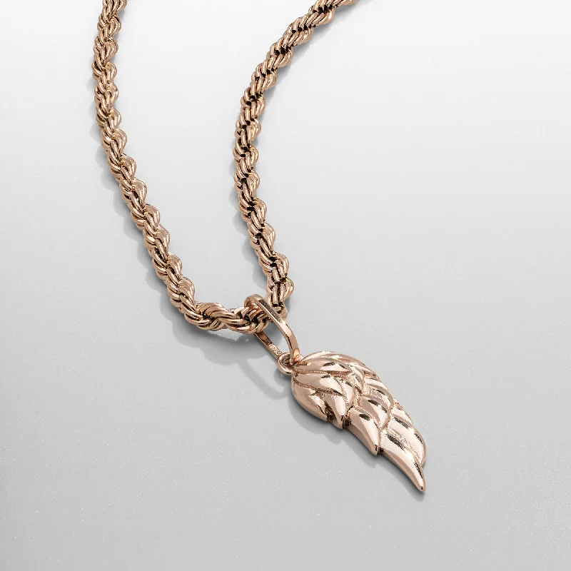 gold pendant necklace for wife-Wing (Rose Gold)