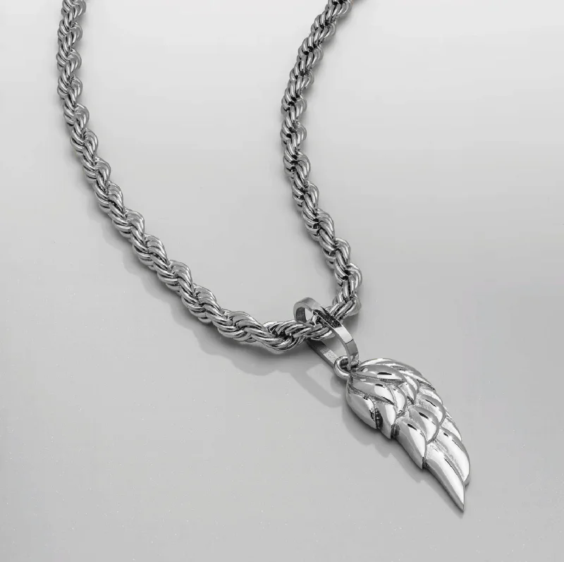 unique gemstone pendant necklace-Wing (Silver)