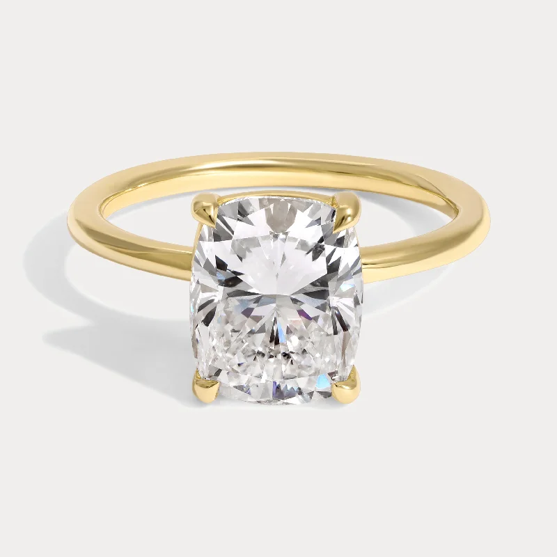 women’s engagement rings with cushion-cut sapphires and diamonds-Ayla - 3.08ct Elongated Cushion Lab Grown Diamond Ring