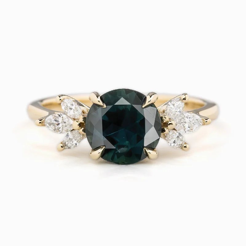 engagement rings with emerald and sapphire combinations-Nova Ring 1.96ct Deep Blue Queensland Sapphire, 14k Yellow Gold (One of a kind)