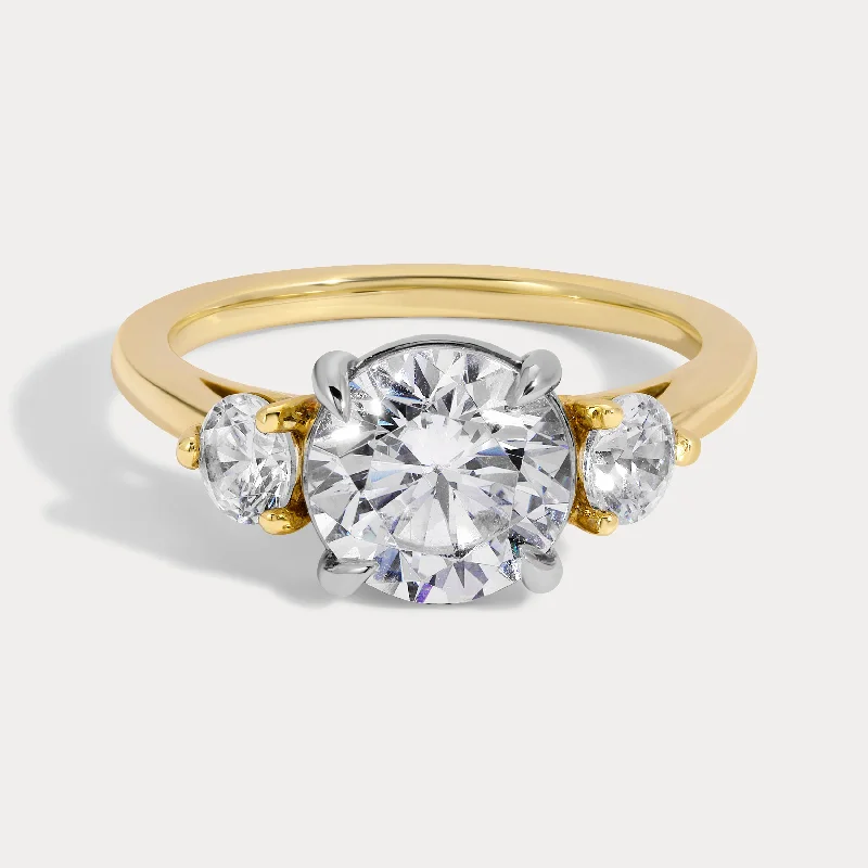 engagement rings with large diamonds for men-Cora - 2.02ct Round Brilliant Natural Diamond Ring