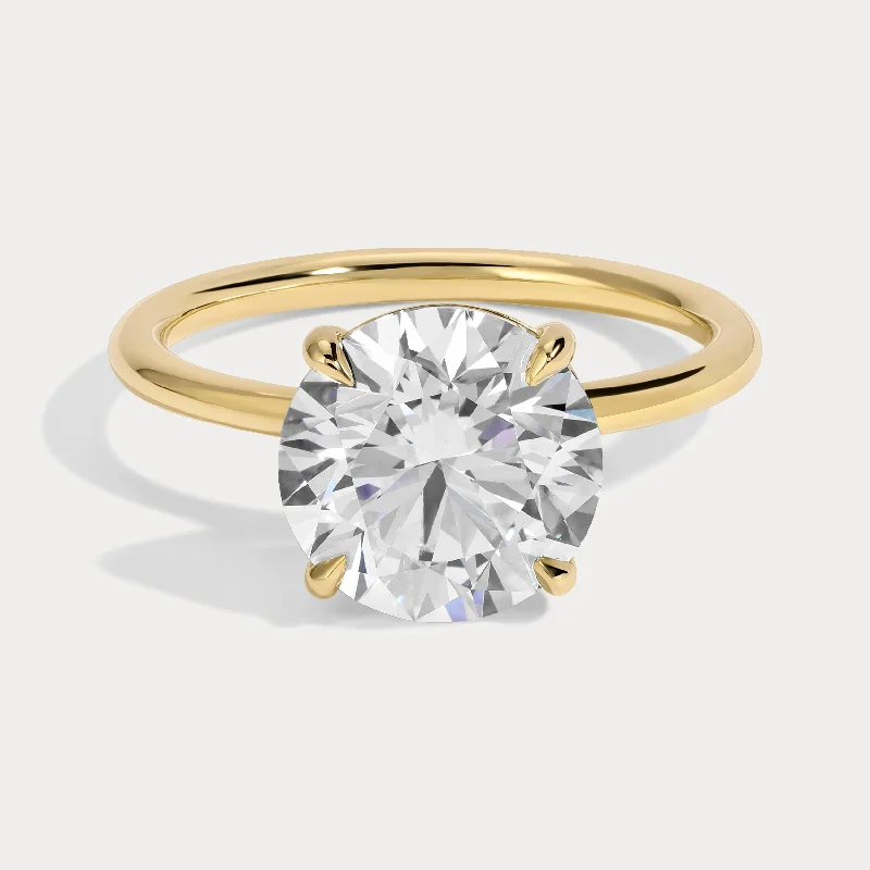 women’s engagement rings with round-cut rubies-Danielle - 3.22ct Round Brilliant Lab Grown Diamond Ring