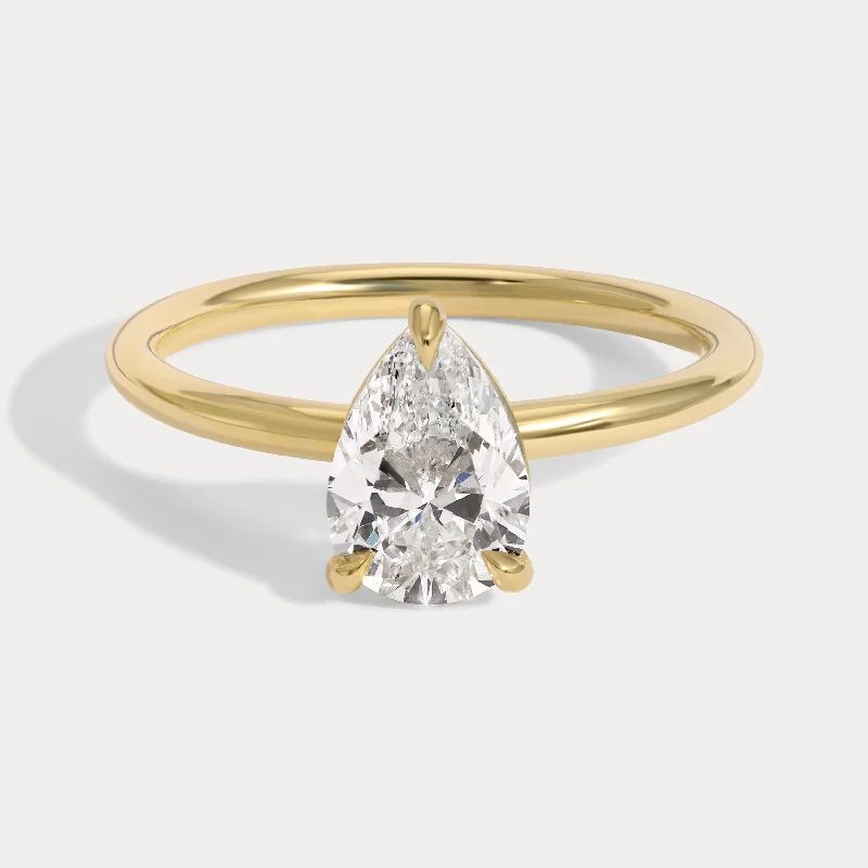 engagement rings with princess-cut sapphires for women-Harper - 1.21ct Pear Brilliant Natural Earth Diamond Ring