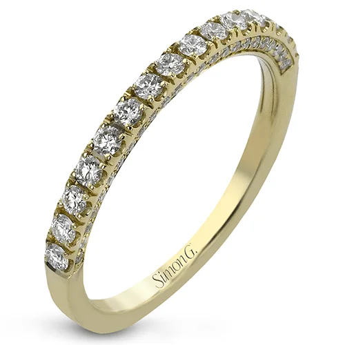 men’s rings with square-cut diamonds and sapphires-Wedding Band in 18k Gold with Diamonds