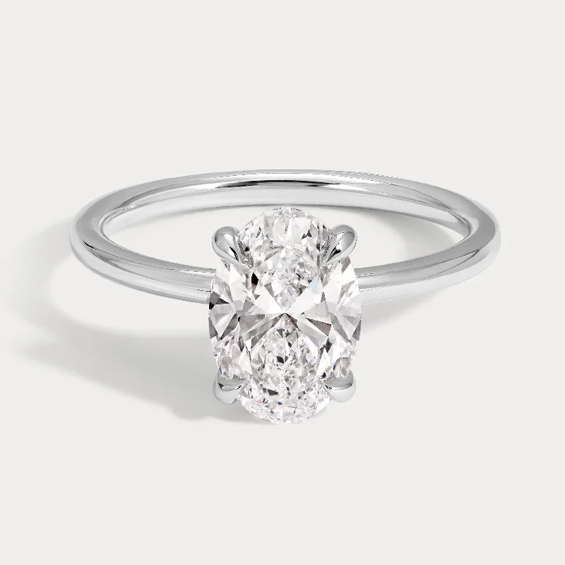 men’s platinum engagement rings with intricate designs-Mila - 1.70ct Oval Brilliant Lab Grown Diamond Ring