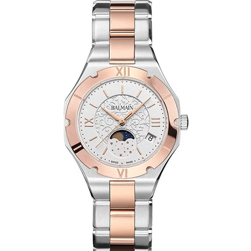 best hybrid watches for fitness and fashion lovers-Balmain Be Balmain Moonphase Silver Dial Women 33mm