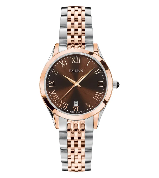 men’s watches with rubber strap for comfortable wear-Balmain Classic R Lady Brown Dial Women 34mm