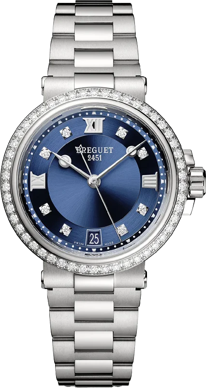 watches with precision quartz movement for accurate timekeeping-Breguet Marine Blue Dial Women 33.8 mm