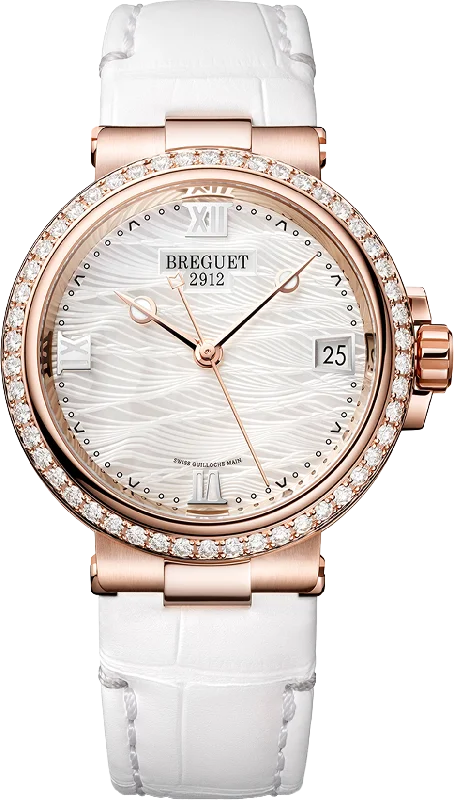 hybrid smartwatches with fitness tracking and stylish aesthetics-Breguet Marine Dame Mother of Pearl Dial Women 33.8 mm