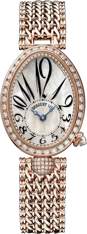 watches for men with titanium cases for lightweight durability-Breguet Reine De Naples 8928 Mother of Pearl Dial Women 33 mm