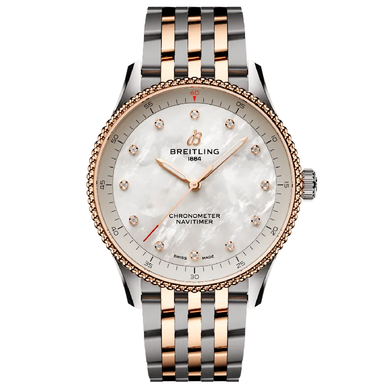 solar-powered watches with minimalist designs for simplicity-Breitling Navitimer Off White Dial Women 32mm