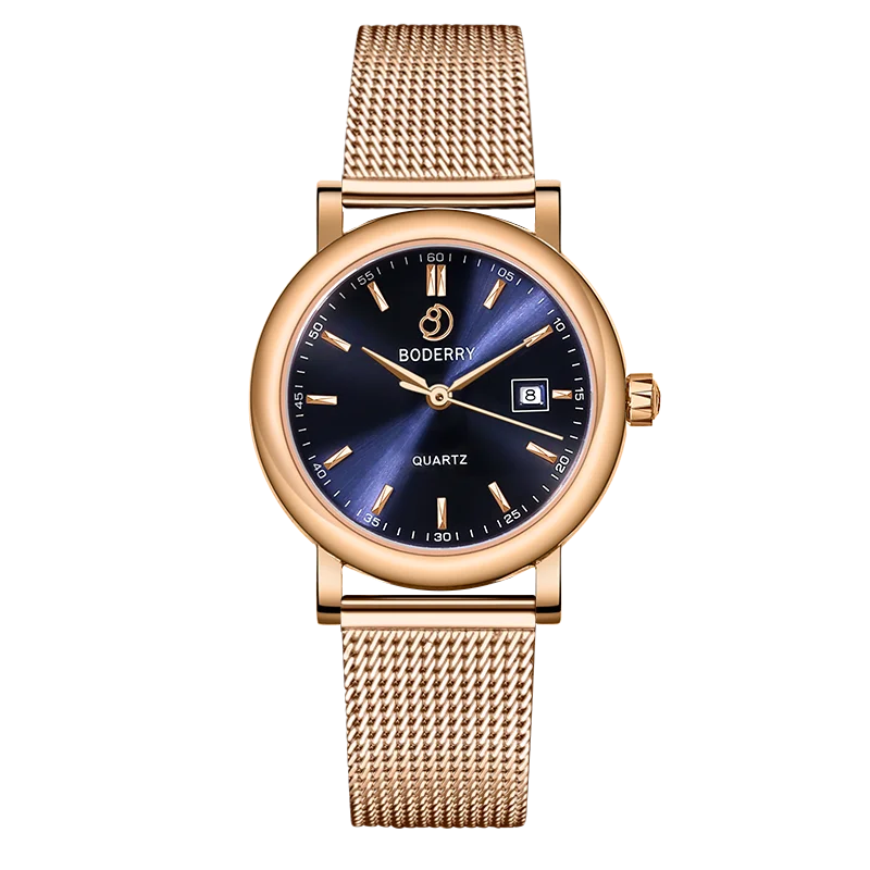 classic watches with Swiss automatic movement for precision-CLASSIC 32MM - Swiss Quartz Movement Watch | Rose Gold & Blue