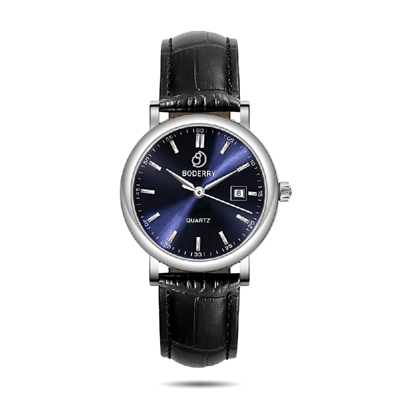 watches for men with waterproof function and shock resistance-CLASSIC 36MM - Swiss Quartz Movement Watch | Silver & Blue