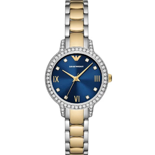 watches for women with multifunctional features for everyday use-Emporio Armani Cleo Blue Dial Women 32mm AR11576