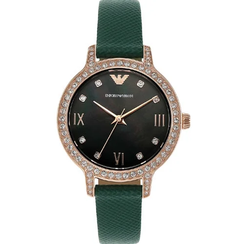 classic watches with Swiss automatic movement for precision-Emporio Armani Cleo Green Mother-Of-Pearl Dial Women 32mm