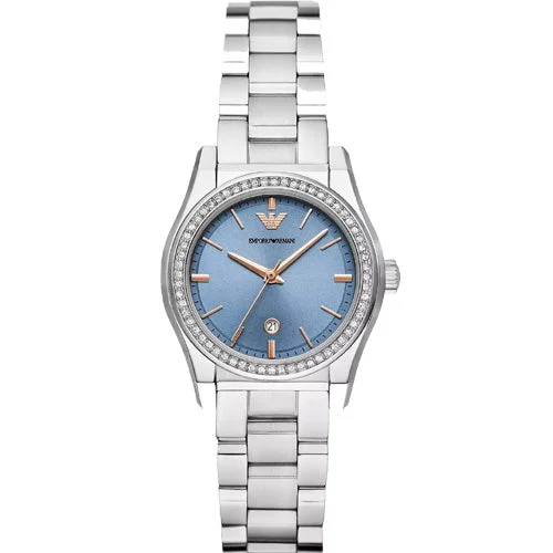 watches for men with waterproof function and shock resistance-Emporio Armani Federica Blue Dial Women 32mm