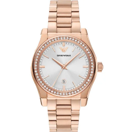 luxury watches with minimalist design and elegant stainless steel bands-Emporio Armani Federica Silver Dial Women 32mm