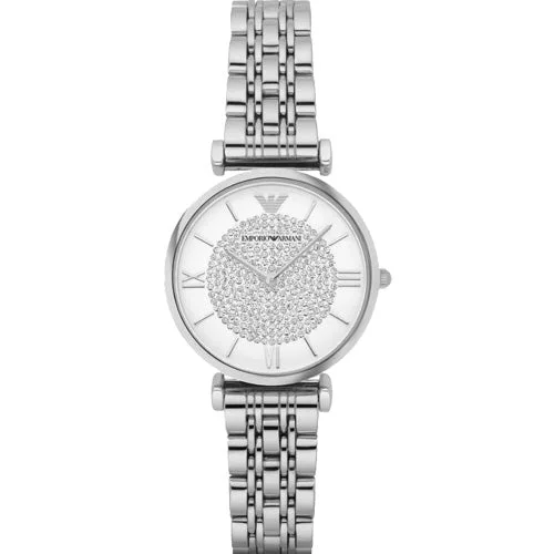 hybrid smartwatches with advanced fitness and productivity functions-Emporio Armani Gianni T-Bar White Dial Women 32mm