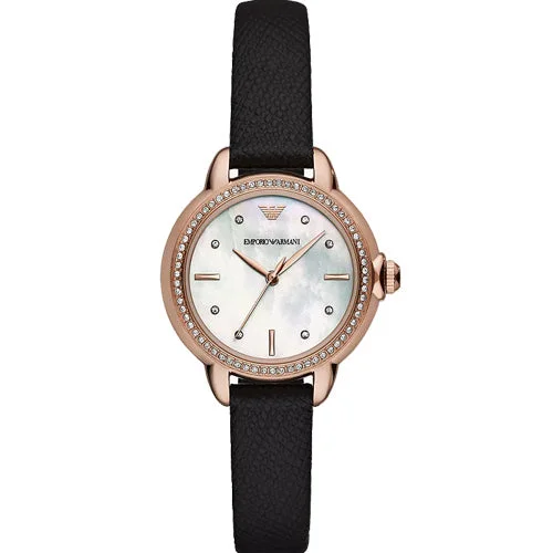 smartwatches with app compatibility for fitness tracking-Emporio Armani Mia White Mother-Of-Pearl Dial Women 32mm AR11598