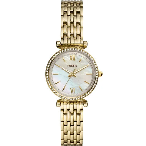 watches with digital displays for easy access to information-Fossil Carlie Mini White Mother-Of-Pearl Dial Women