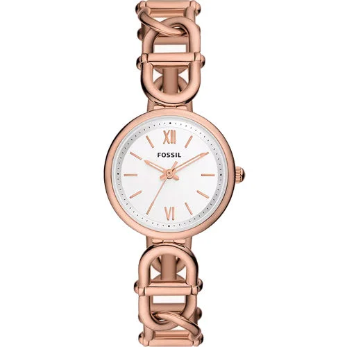 affordable smartwatches for seniors with large screens-Fossil Carlie Silver Dial Women 30mm