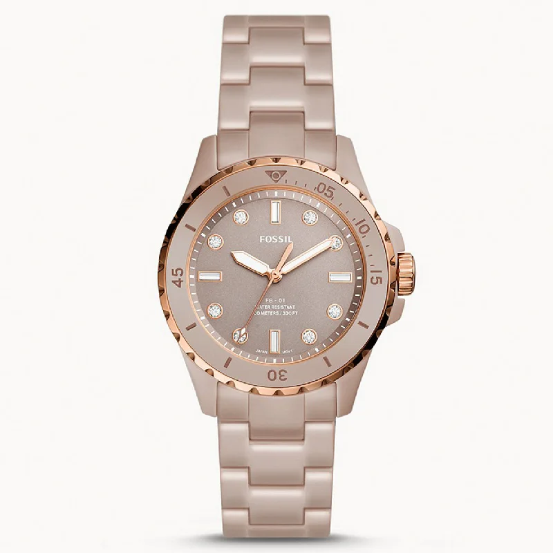 smartwatches with advanced health tracking for wellness-Fossil Fb-01 Salted Caramel Dial Women's Watch 36mm