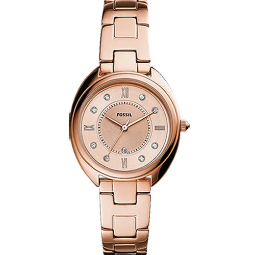 eco-friendly watches with sustainable materials for an active lifestyle-Fossil Gabby Rose Gold Dial Women