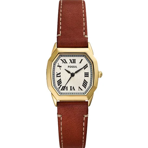 watches for women with sapphire crystal for scratch protection-Fossil Harlow Cream Dial Women 27mm ES5364