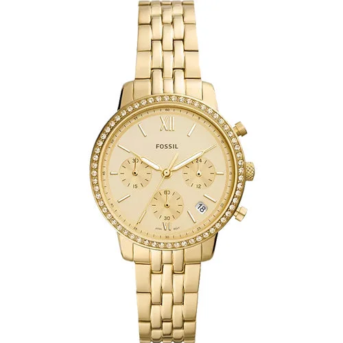 fitness watches with GPS tracking for cycling and hiking-Fossil Neutra Gold Dial Women 36mm