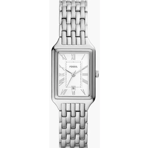 luxury watches with rare gemstone accents for sophistication-Fossil Raquel Silver Dial Women 23mm