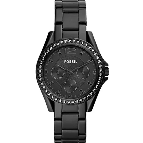 watches for women with custom engravings for personalized style-Fossil Riley Black Dial Women