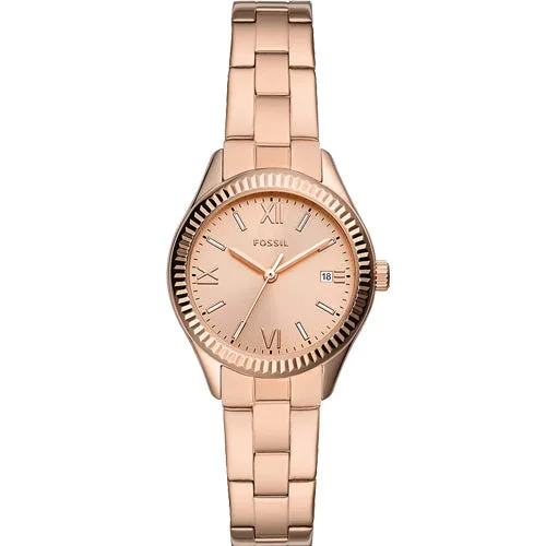 luxury watches with limited edition designs for collectors-Fossil Rye Rose Gold Dial Women