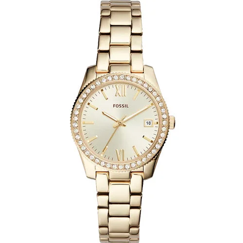 watches for men with simple dials and minimalist features-Fossil Scarlette Gold Dial Women 32mm